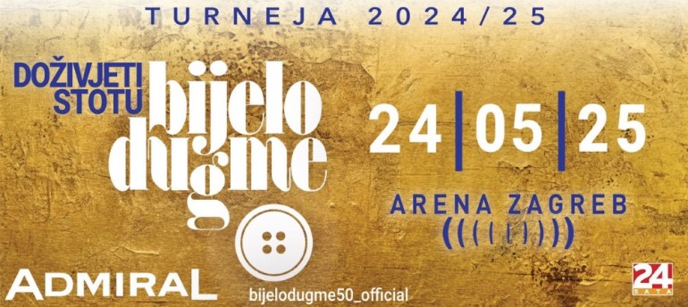 Treći koncert Bijelog dugmeta ove subote u Areni Zagreb! U prodaji ostala  još samo četvrtina ulaznica