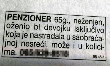 Penzioner iz Sombora za brak traži djevojku nastradalu u saobraćajnoj nesreći