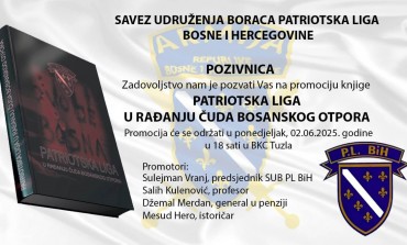 Promocija knjige „PATRIOTSKA LIGA U RAĐANJU ČUDA BOSANSKOG OTPORA“ u ponedjeljak 02.juna od 18h u BKC Tuzla